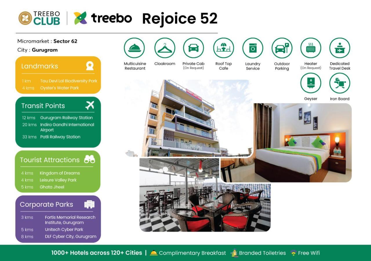 Treebo Rejoice 52 - 3Km From Huda City Metro Station Badshahpur Extérieur photo